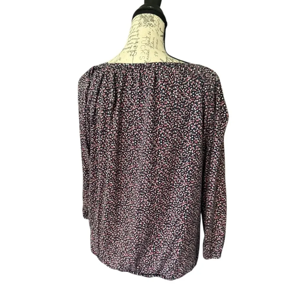 Michael Kors Blue Pink Mini Flower Shirt Size XL
